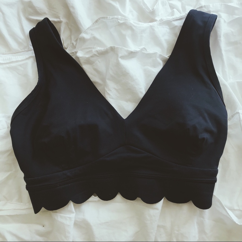 Joy Lab navy scallop sports bra size XS